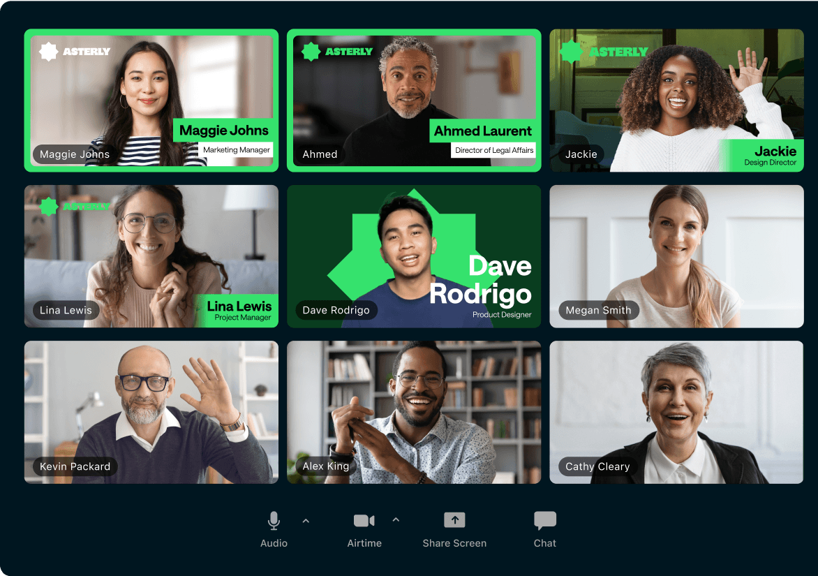 Video call showing custom backgrounds