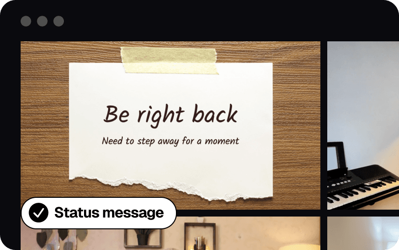 Status message showing 'be right back' written on a paper